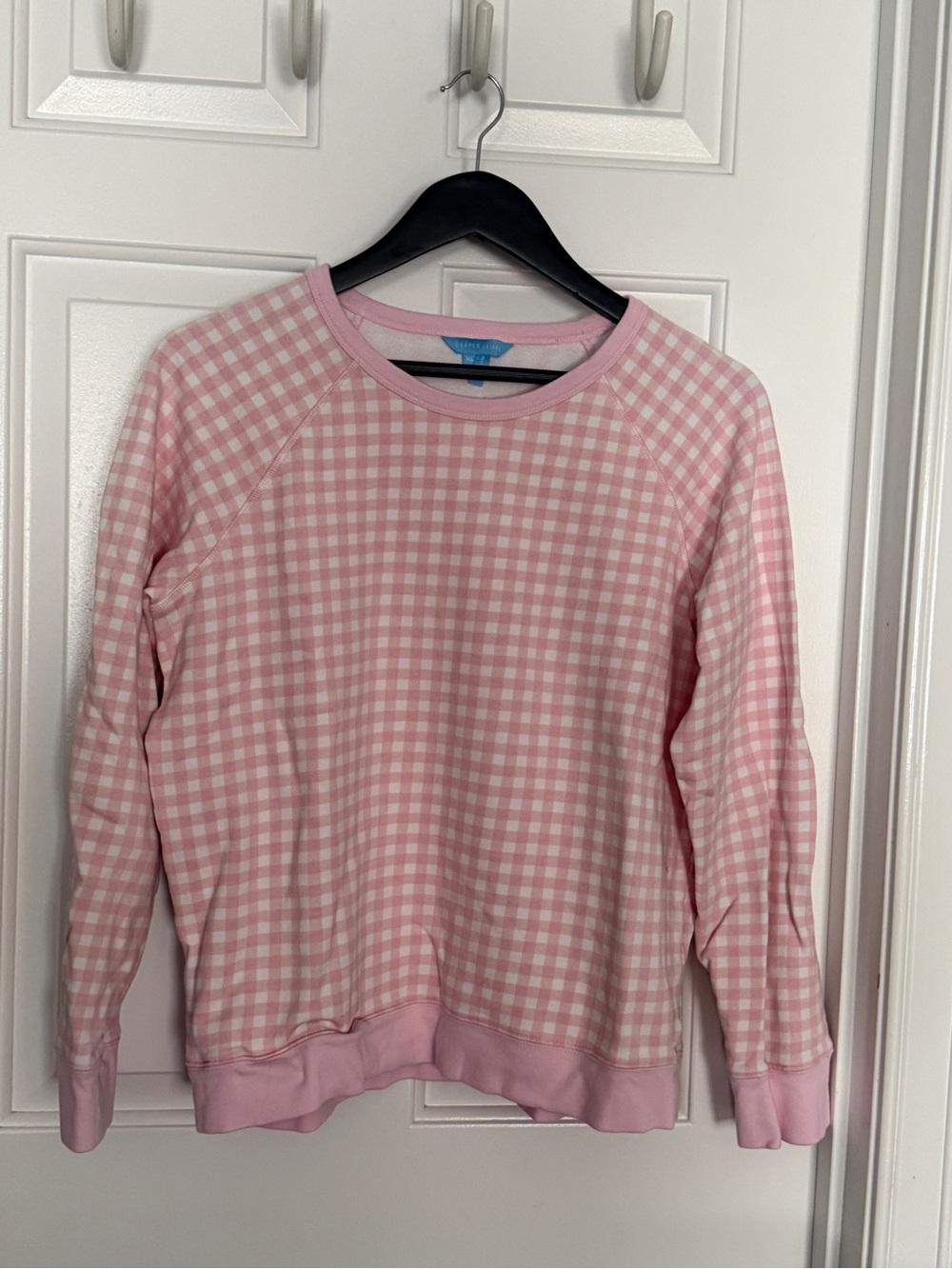 Draper James Pink and White Gingham Top